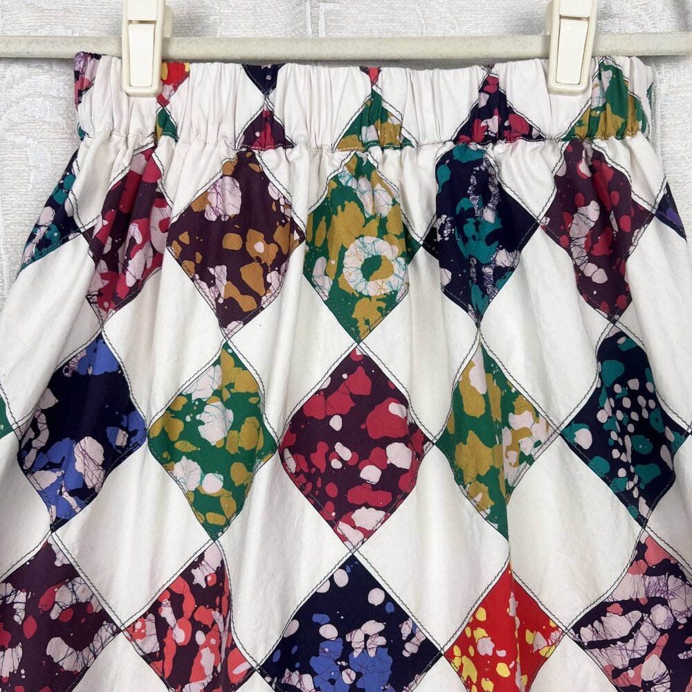 Anthropologie Tiny brand patchwork A-line midi sk… - image 6